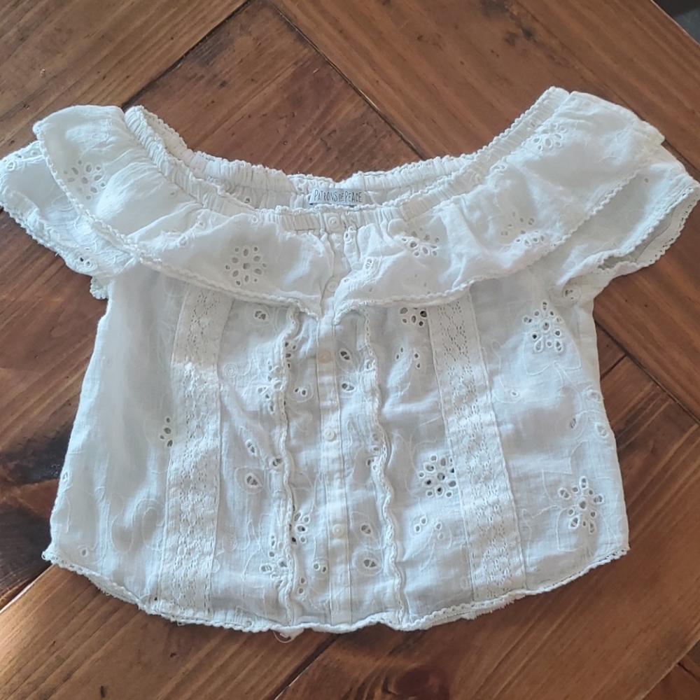 Eyelet Ruffle Top